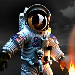 astronaut burning barbecue unreal engine 5, octan render