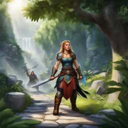 Tilly the amazon warrior has been sent to beg for help from their neighbours, the Dwarves. She knocks and knocks. She calls out.