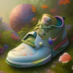 pixar style, volumetric summer garden environment and background, hyper realistic painting of best 3d puffer steampunk Nike sneaker, looking excited, volumetric lighting, dramatic lighting, detailed digital painting, anime, ornate, colour-saturated colors, chaotic, small minutiae, tiny features, particulars, centered, smooth, sharp focus, renderman gofur render, 8k, uhd, detailed eyes, realistic shaded volumetric lighting, sunlight caustics, backlight, centered camera view