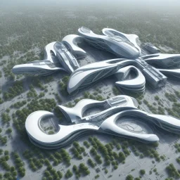 designing a hospital its area is 15000 meters square and have a 4 buildings and the architect is Zaha Hadid and the building in a desert and creative and have a circulation and an area of doctors and patient cars and the area is 100 width and 300 length