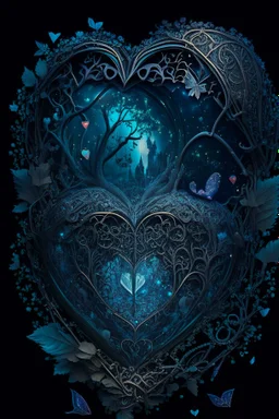 dark fantasy, intricate cover, a whimsical fairytale, heart made of glass