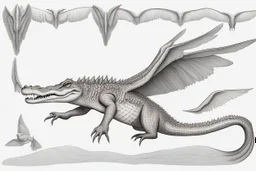 a crocodile with wings