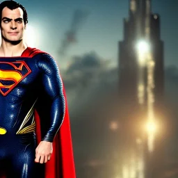 Henry cavil, superman, black suit, 8k