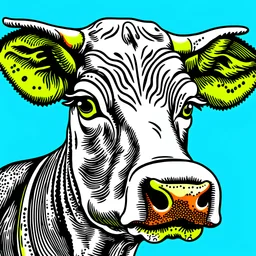 pop art dairy cow head