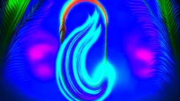 Fantasy digital illustration: Mighty magical Hawaiian fish hook, the fish hook glows with a blue!