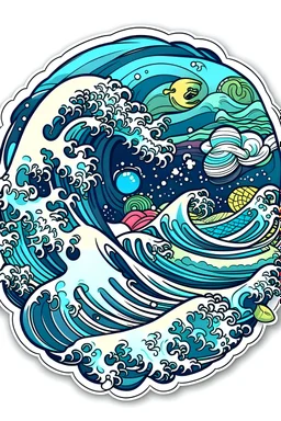 wavey seas stickers