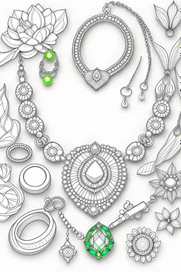 Jewellry for colouring book