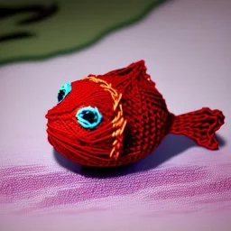 Yarn knitted fish