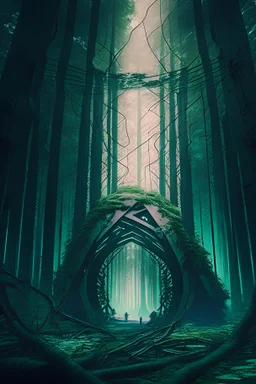 lost but found, futuristic forest,