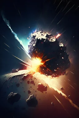 space, meteorite explosion ,