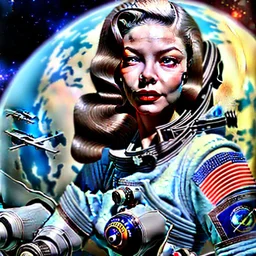 Lauren Bacall on a space station