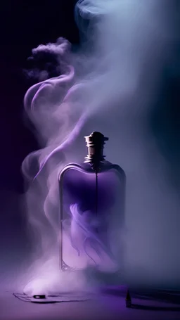 generate me an aesthetic photo of perfumes for Whispering Aromas: Use wisps of fog or steam to evoke a sense of mystery.