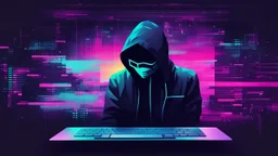 create me a hacker desktop background with the style of glitchart