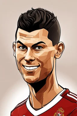 Cristiano Ronaldo Portuguese football player cartoon 2d