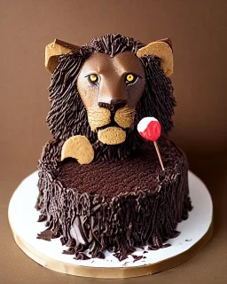 Lion model made of Chocolate cake