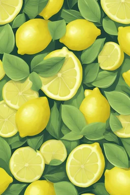 Leaves lemon and water background 4K