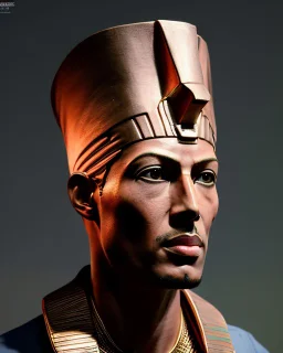 Illustrative sketch of Pharaoh Akhenaten, front view, ultra quality, hyper detailed, maximalist, 8k