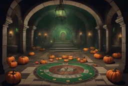 Склеп. Многоуровневое подземелье. Главный зал оформлен как игровое поле с огромной рулеткой на полу, тыквами с зелёным пламенем и жуткими декорациями, смешивающими атрибутику Хэллоуина и Рождества. Стиль Тима Бертона