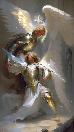 angel saving a paladin