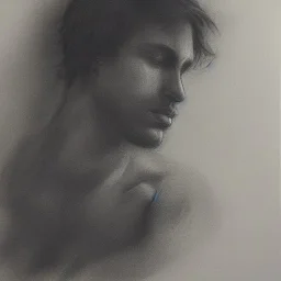 moody charcoal portrait of a man, delicate, high detail, beautiful composition, delicate arrangement, aesthetic, soft lighting, tender