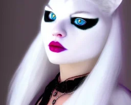 White catwoman,lije turkish van dat, goddess, trippy, eyes different colored