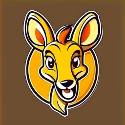 Kangaroo Mascot Logo in the style of 1997 pop culture, Fancy, Professional, Hotel Logo.