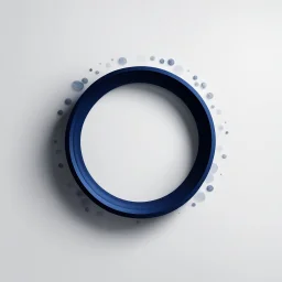 A round simple midnight blue frame on a white background