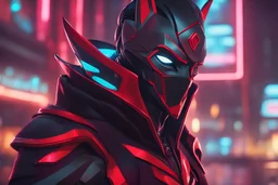 alastor in 8k realistic cartoon artstyle, hazbin hotel them, neon effect, red, close picture, rain, fantasy world, intricate details, highly detailed, high details, detailed portrait, masterpiece,ultra detailed, ultra quality