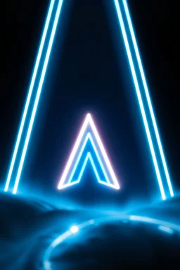 extremely sharp hypnotic suggestive symbol in front of depth of field neon google airship effect