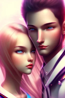 girl and boy, cute, beautiful, close up