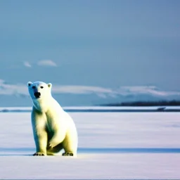 An polar bear on a plane