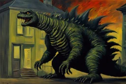 godzilla and 1960 norman bates psycho house movie, henry luyten and auguste oleffe impressionism paintings