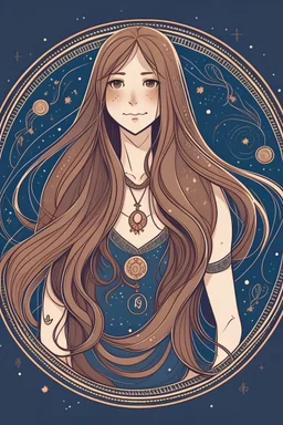 Zodiac girl with long hair