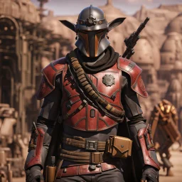 star wars bald male corellian pilot wearing pearlescent black and gunmetal grey First Order special forces heavy assault stealth commando armor and helmet with gold trim inside the jedi temple, hyperdetailed, dynamic lighting, hyperdetailed background, 8k resolution, volumetric lighting, light skin, fully symmetric details