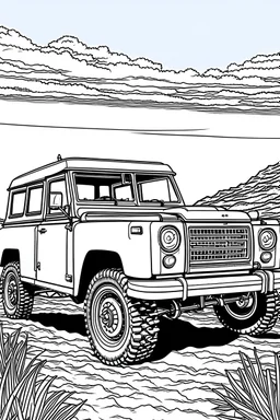 Classic Cars Land Rover coloring book for kids