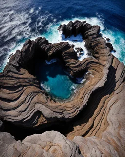 LOOKING DOWN INTO A GREAT OCEAN ROCKY WHIRLPIOOL