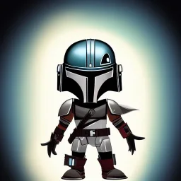 mega cute chibi mandalorian, cinematic lighting, intricate