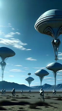 base of aliens in the clean sunny sky