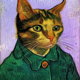 Portrait of a cat by Van Gogh