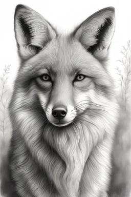 portrait of a fox. pencil drawing