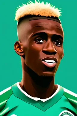 Victor Osimhen Nigerian football player ,cartoon 2d