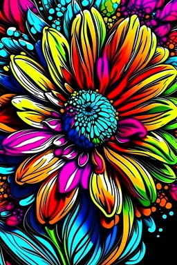 "Pop art image of a beautiful flower, amazing pop art, intricate colours, 8k resolution"