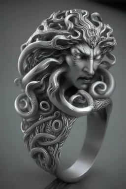 Medusa silver jewellry ring design