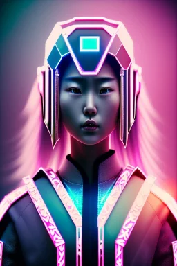 portrait, Asian cyborg woman, samurai warrior :: symmetry photography, cyberpunk style, pink hair, perfect eyes, samurai helmet, tiger mask, black samurai army, katana, japanese traditional ornaments, pink, white, black, glow eyes, cinematic, Ultra realistic, dark scene, soft color, highly detailed, unreal engine 5, RTX, ultra detail, 3d, finely drawn, high definition.