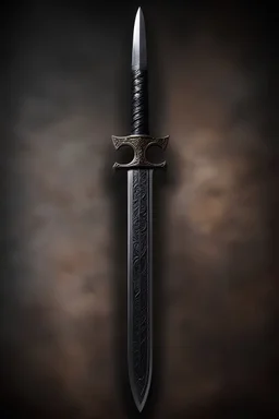 black dagger, black, vampire sword, beautiful inscriptions, runes, big sword, western sword,