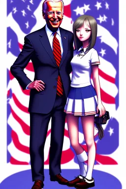 Joe Biden with an anime girl