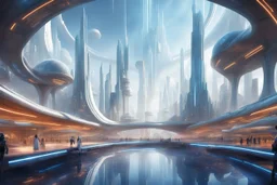 theme park of the city of the future 2050, star wars, fairy tale, radiance, abstraction