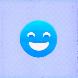 AI LOGO simple, winking face happy