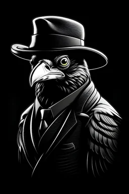 Detective parrot in noir style