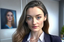 woman professional linkedin photo photorealistic office